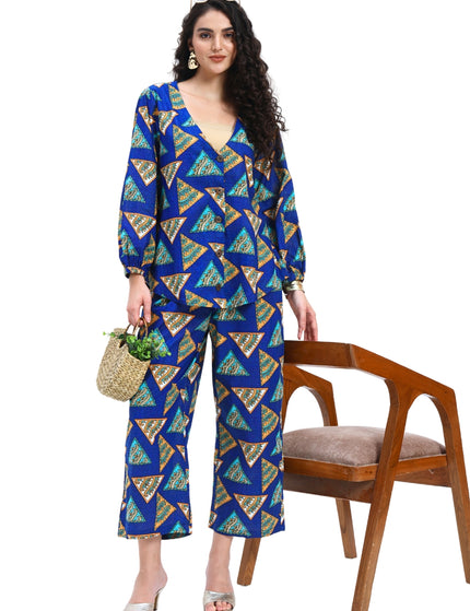 Navy Blue Printed Coord Set