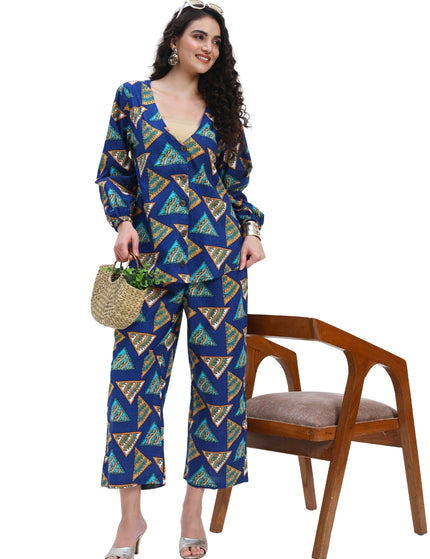 Navy Blue Printed Coord Set