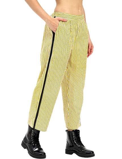 Lemon Yellow Stripe Print Two piece set