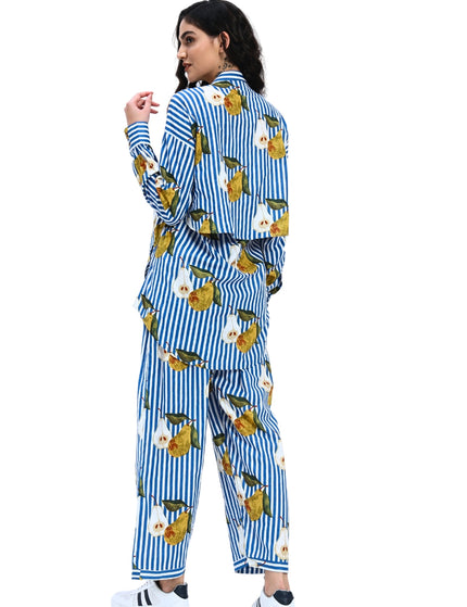 Blue Stripe Pear Coord Set