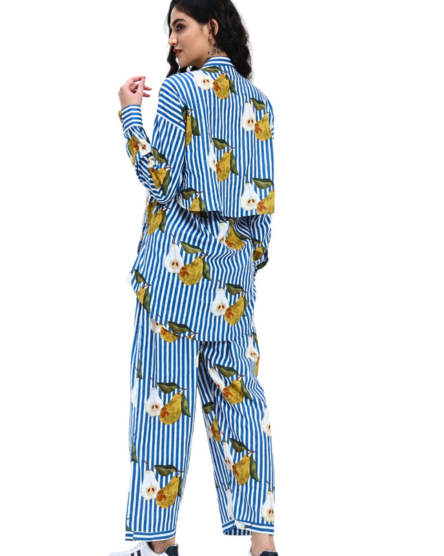 Blue Stripe Pear Coord Set