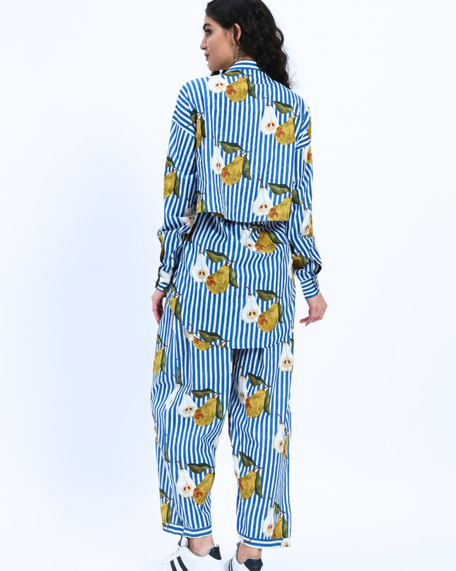Blue Stripe Pear Coord Set
