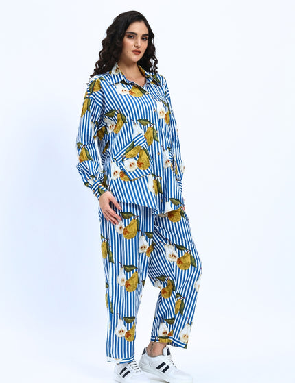 Blue Stripe Pear Coord Set