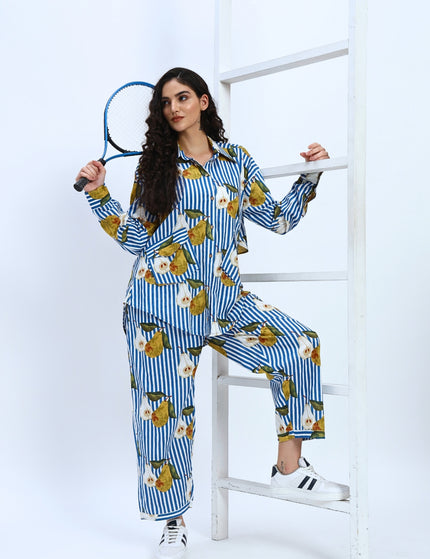 Blue Stripe Pear Coord Set