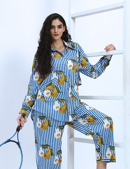 Blue Stripe Pear Coord Set