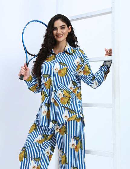 Blue Stripe Pear Coord Set