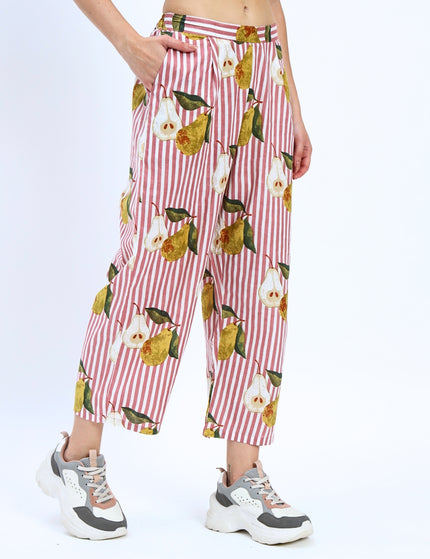 Pear on Puce Pink Stripe Shirt Pant Set