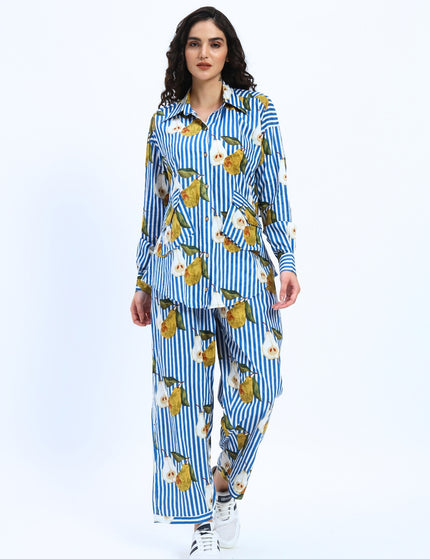 Blue Stripe Pear Coord Set