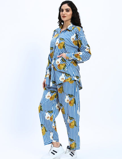 Blue Stripe Pear Coord Set