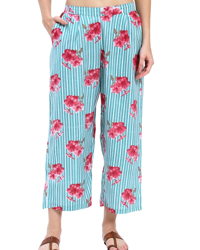 Green Stripe Floral Coord Set
