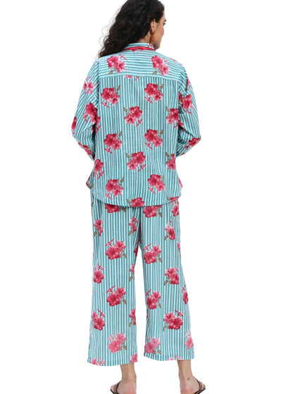 Green Stripe Floral Coord Set