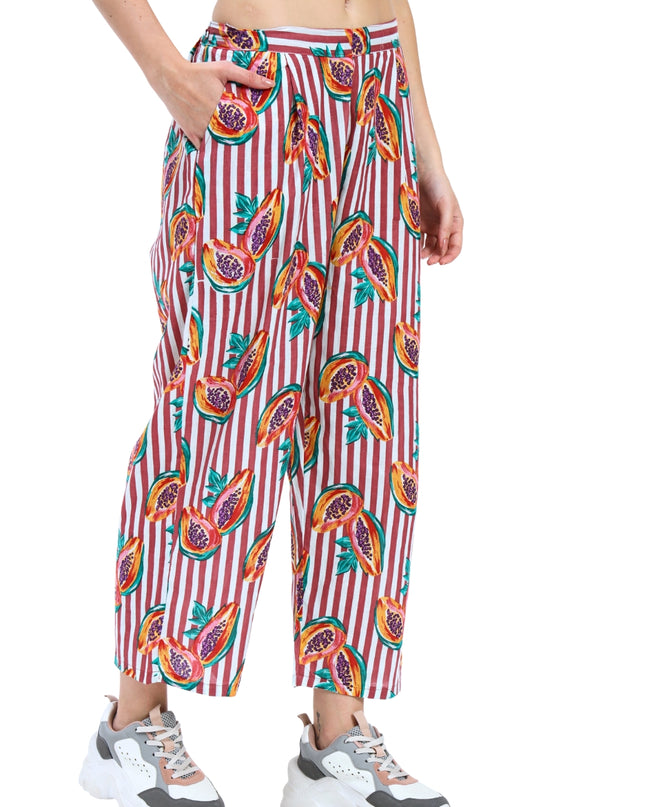 Rustic Red Stripe Papaya Print Coord Set