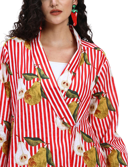 Red White Stripe Pear Coord Set