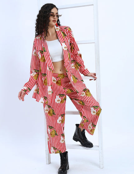 Red White Stripe Pear Coord Set