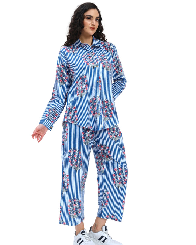 Blue Stripe Coord Set