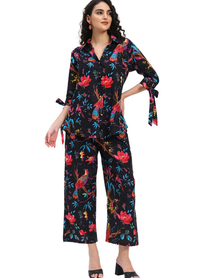Black Bird Floral Coord Set