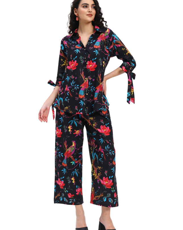 Black Bird Floral Coord Set