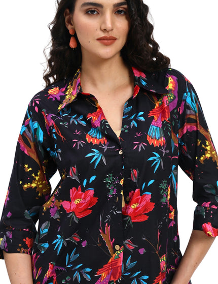 Black Bird Floral Coord Set