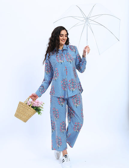 Blue Stripe Coord Set