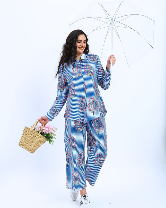 Blue Stripe Coord Set