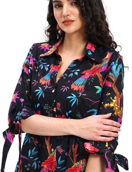 Black Bird Floral Coord Set