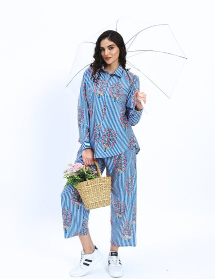 Blue Stripe Coord Set