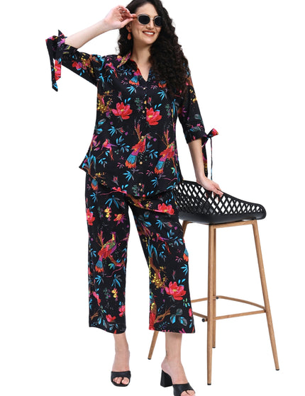 Black Bird Floral Coord Set