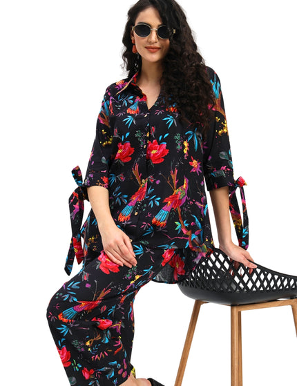 Black Bird Floral Coord Set