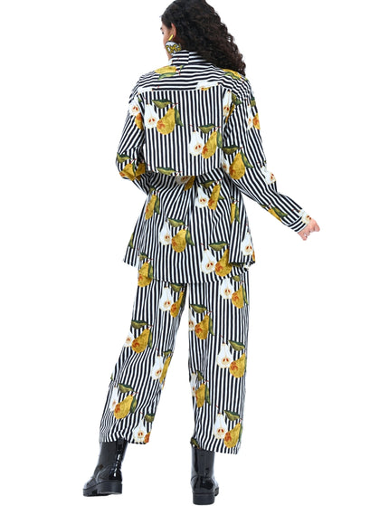 Black White Stripe Pear Coord Set