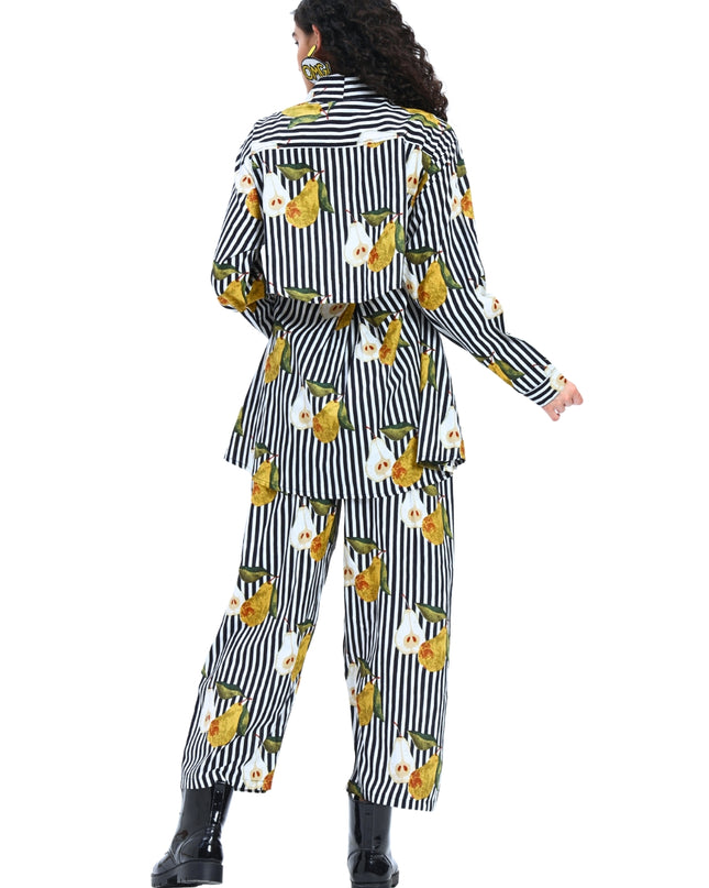 Black White Stripe Pear Coord Set