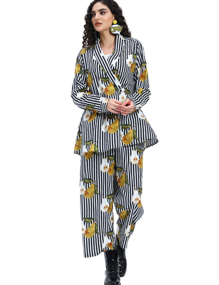 Black White Stripe Pear Coord Set