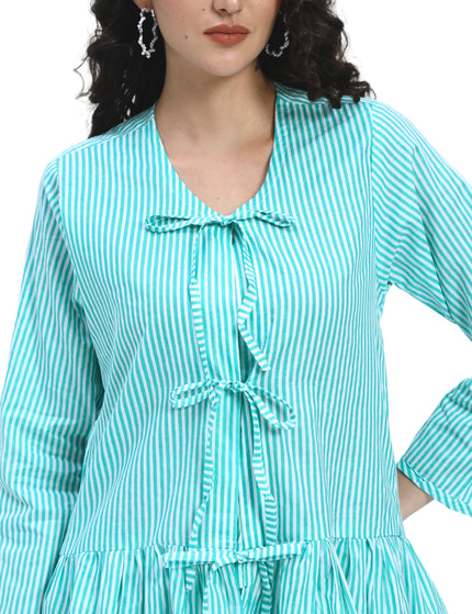 Sea Blue Peplum Coord Set
