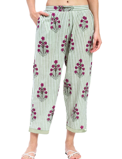 Green Stripe Floral Coord Set