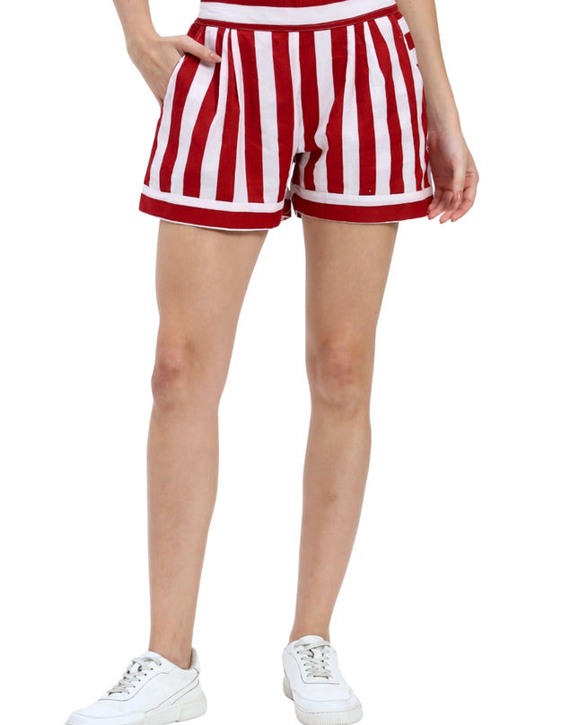 Valentine Red & White Shirt And Short Pant Set