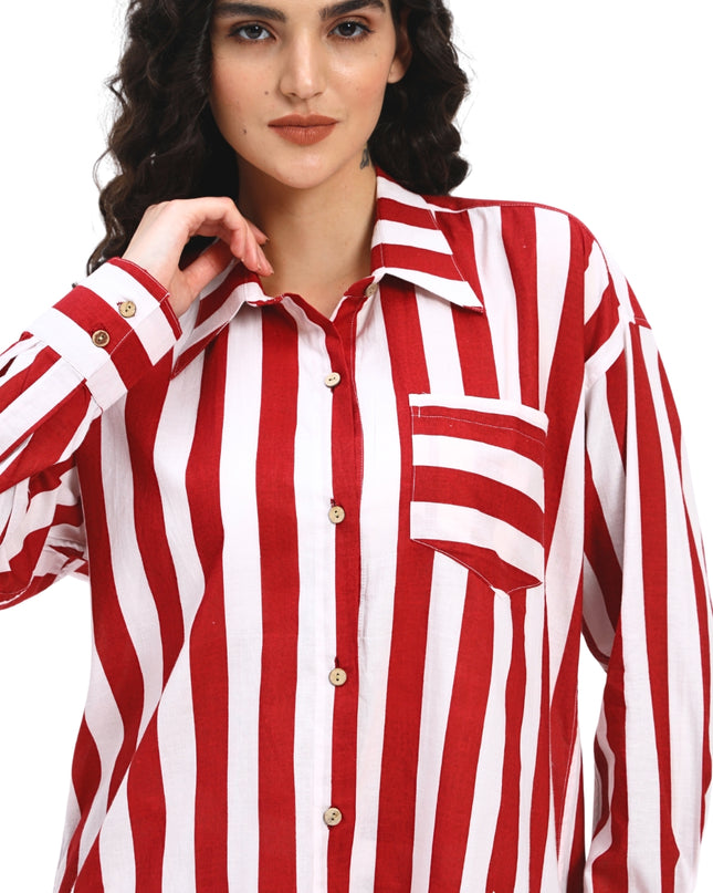 Valentine Red & White Shirt And Short Pant Set