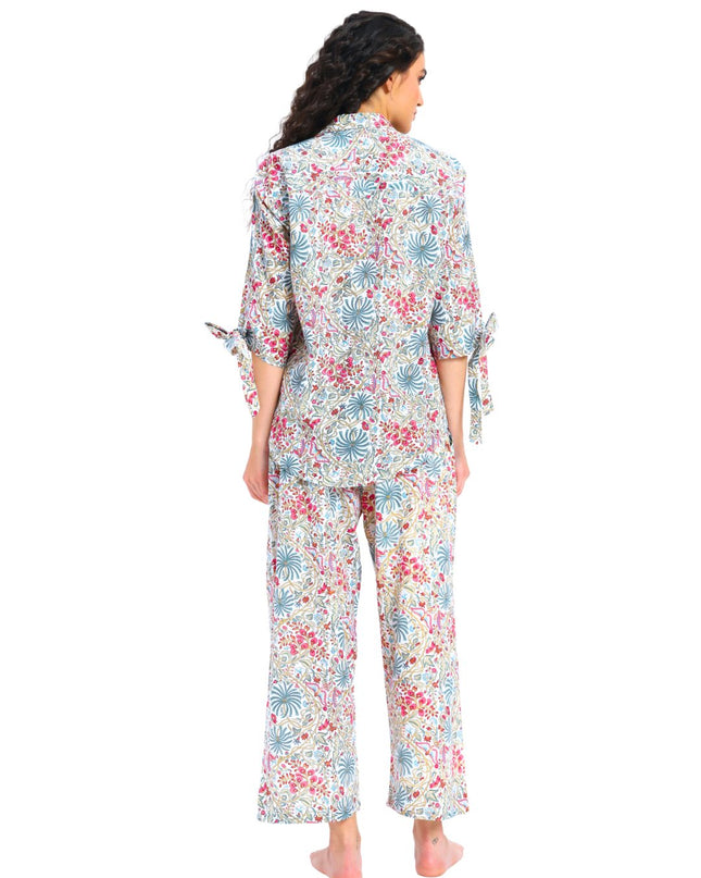 White Floral Shirt Trouser Coord Set