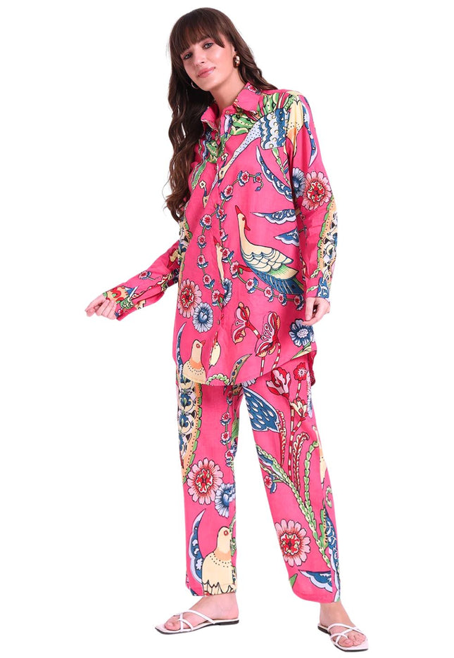 Rani Bird Print Cotton Co-Ord Set
