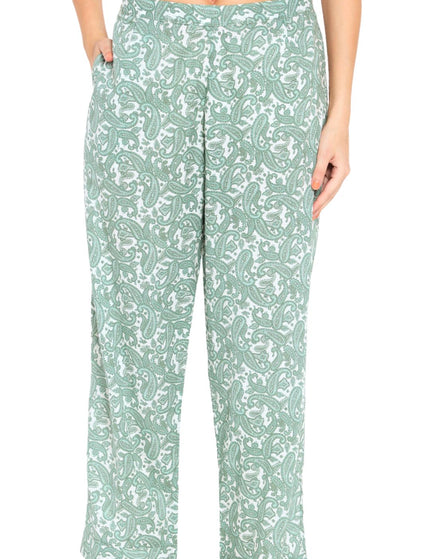 Light Green White Pasley Print Kurti Plazo Set