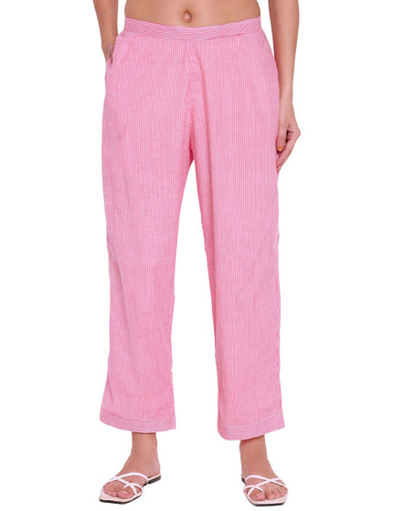 Baby Pink Cotton Kurti Plazo Set