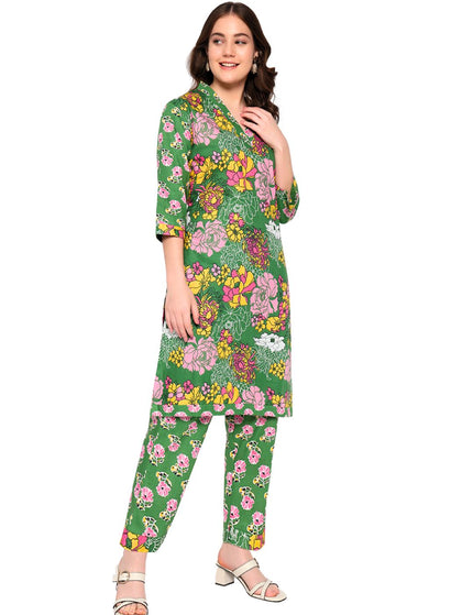 Parrot Green Kurta Plazo in Premium Pure Cotton