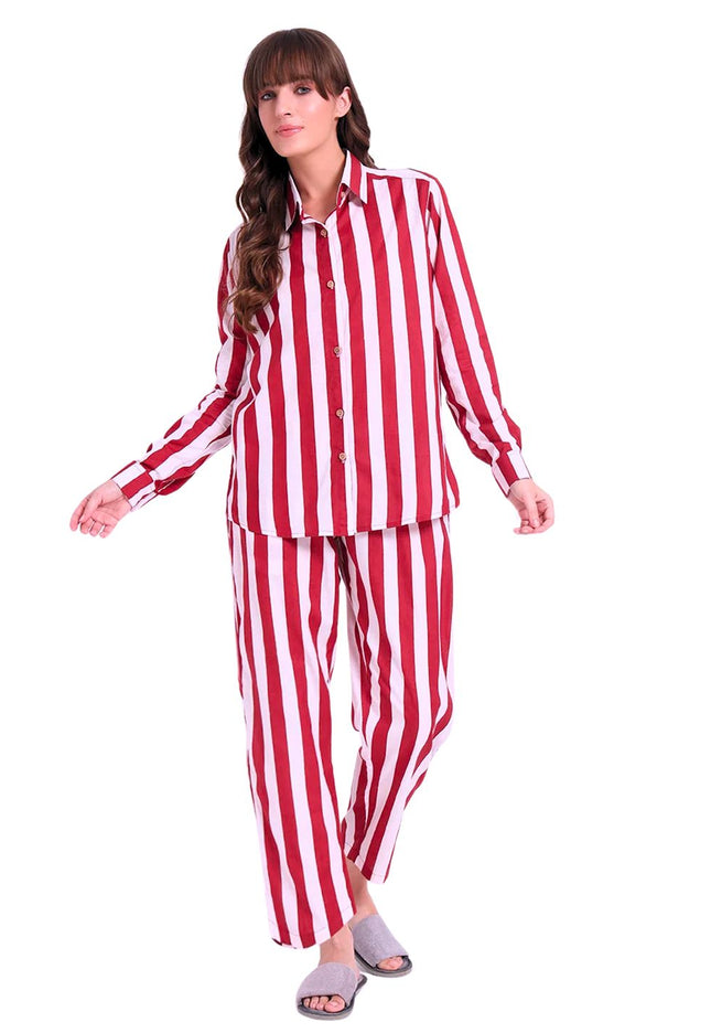 Red & White Cotton Co-Ord Set