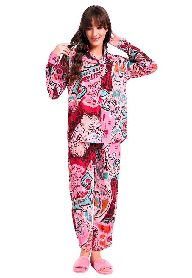 Multi color Pink Cotton Co-Ord Set
