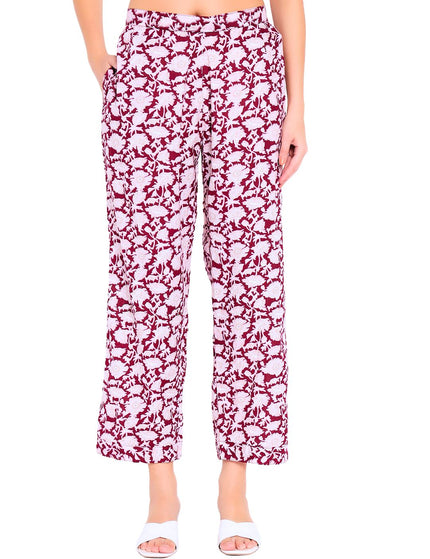 Maroon Floral Cotton Kurti Plazo Set