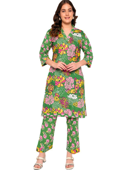 Parrot Green Kurta Plazo in Premium Pure Cotton
