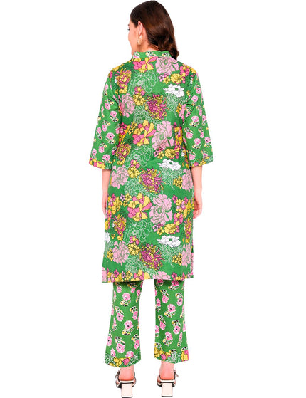 Parrot Green Kurta Plazo in Premium Pure Cotton