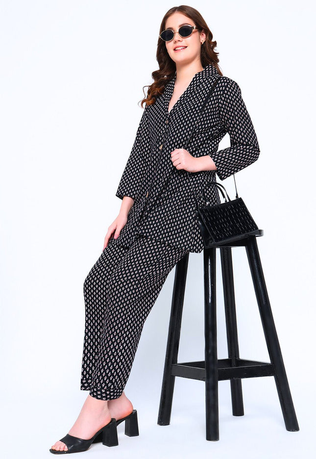 Premium Black Cotton Formal Wear Set.