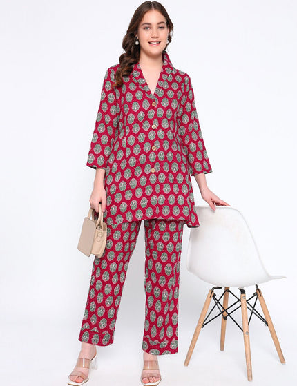 Premium  Maroon Cotton Formal Set.