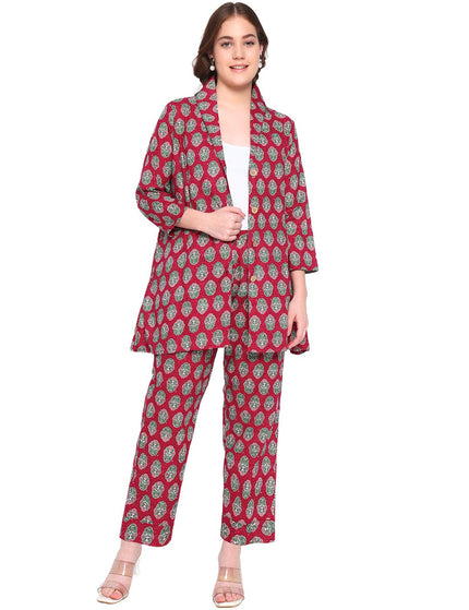 Premium  Maroon Cotton Formal Set.
