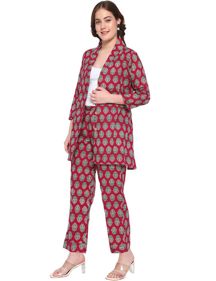 Premium  Maroon Cotton Formal Set.