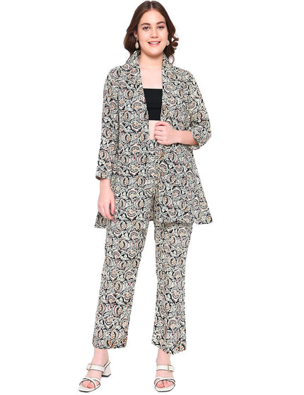 Cream Formal Wear Set In Cotton.
